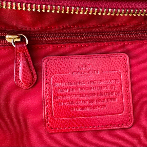 COACH❤️Large Christie Carry-All in Cardinal Red with Wallet & Scarf BUNDLE - Picture 11 of 15